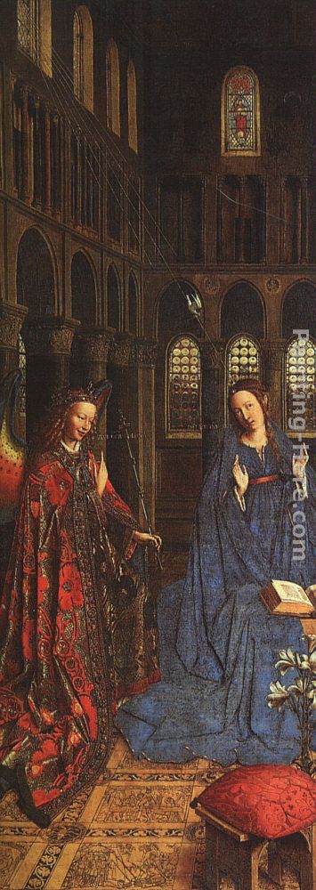The Annunciation painting - Jan van Eyck The Annunciation art painting